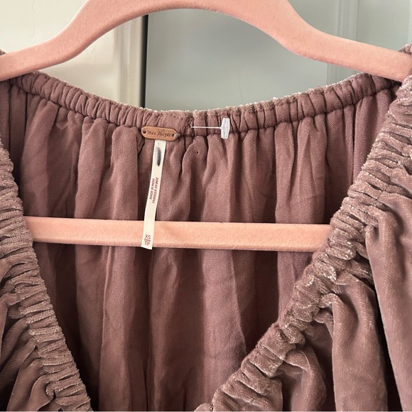 New Free People Portia Velvet Mini Dress Pink - Picture 6 of 6